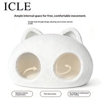 ODM White Cow Poteau à gratter pour chat 60 cm en carton ondulé fait main haut de gamme, design oreilles de chat, tête de chat, nez de cochon, style BB, pour porte