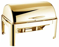 Plat à réchaud de luxe noir en acier inoxydable 201, 9L, double combustible, pour buffet, hôtel et restaurant