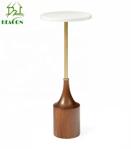 작은 커피 테이블 대리석 탑 티 테이블 거실 가구 간단한 북유럽 소파 사이드 작은 나무 받침대 엔드 테이블 차