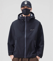Veste Softshell à capuche imperméable de printemps pour hommes, uniforme de vêtements de travail avec logo personnalisé, col montant, position du logo avant de grande taille