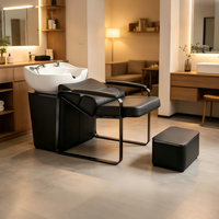Chaise de lavage de cheveux de salon de haute qualité, chaise de lavage moderne avec repose-pieds, OEM disponible