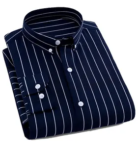 4 colors stripe cotton linen casual formal business dress tops blouse long sleeve soft slim fit high quality men formal shirt