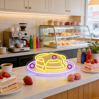 Enseigne néon LED USB dimmable pour propriétaires de boulangerie, café, pâtisserie, pancarte néon Pancake pour vitrine, mur, décoration commerciale