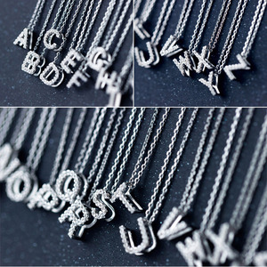 Perhiasan Grosir YFN Liontin Huruf Awal Berbahan Perak Sterling 925 dengan Zirkon Kubik untuk Kalung - Product Image 5