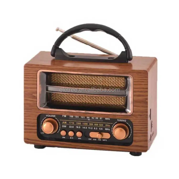 Eletree Ns-6637Bt Nns Nostalji Vintage Draagbare Basverbetering Hd Ingebouwde Luidspreker Mp3 & Fm Fm Radio