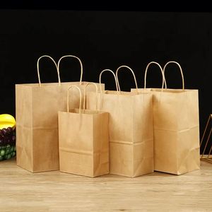 Wholesale Customized Kraft Paper Bags Brown White Recycled Shopping Bag Handle Logo Printed for Food Socks Your Own Logo - Product Image 3