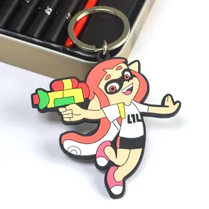 Cute Cartoon Keychain 3D Patrick Keychains PVC Silicone Keyring with Wrist Strap Key Chain Sponge Doll Car Key Bag Accessories