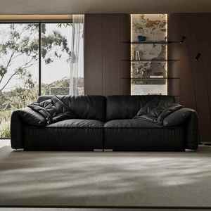 Sofá Seccional de Cuero Estilo Italiano GEDO 2026 de Tres Plazas con Orejas de Elefante, Muebles para Sala de Estar, Juego de Sofás - Product Image 5