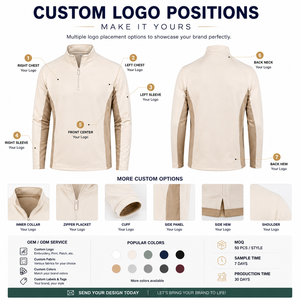OEM/ODM High Quality 4/1 Zip <b>Men</b> Short Sleeve Quarter Zip Lightweight Stretch Resistant Custom Golf <b>Pullover</b> - Product Image 3