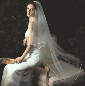 Velo de novia de muselina de estilo corto, cabeza envuelta, cubierta, <span class=keywords><strong>Mantilla</strong></span>, Iglesia, velo de oración católica - Product Image 4