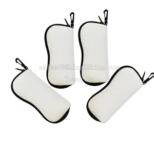 Blanks White for Sublimation Sunglasses Eyewear Case Cover Neoprene Eyeglasses Soft Pouch Bag