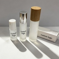 Flacon roll-on rond long en acier noir pour huile de Oud, 5 ml, 10 ml, avec emballage en verre fantaisie et impression