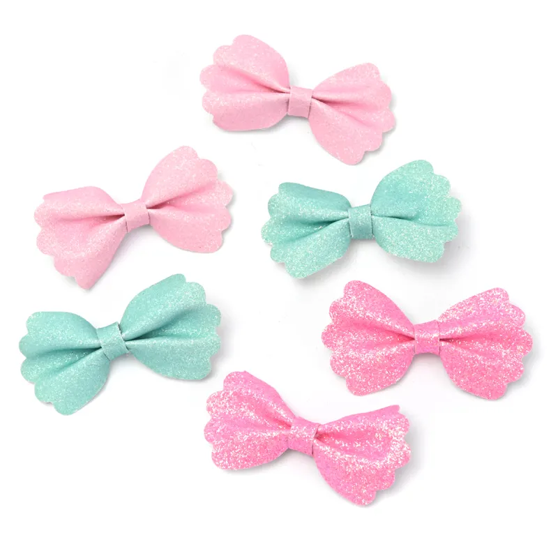 6 pcs/set wholesale custom elegant cute glitter bow hair accessories set for little girls hairpin