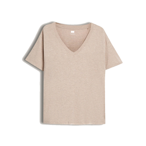 Camiseta LoungeCloud con Cuello en V para Mujer, Diseño Ultra Suave de Algodón, Manga Corta, Corte Regular, Ecológica, de Secado Rápido, para el Hogar - Product Image 1