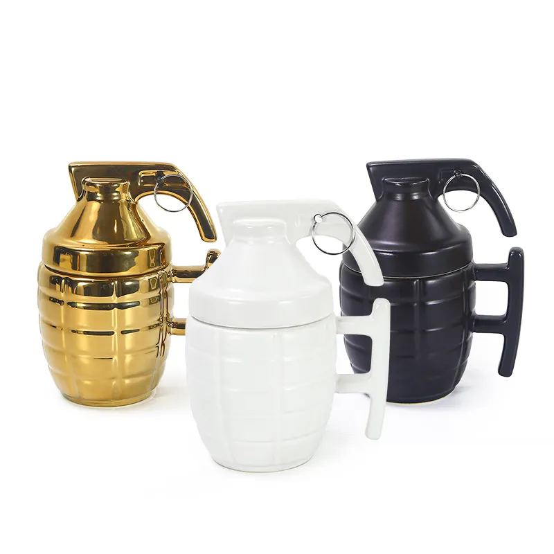 Caneca de café granada criativa personalizada, atacado, formato de granada, copo de cerâmica, caneca com tampa, logotipo personalizado
