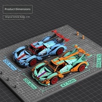 Jouet électronique éducatif technique 13155 13156 1669 pièces en plastique ABS, modèle de voiture de sport RC à construire, échelle 1:10, cadeau de festival