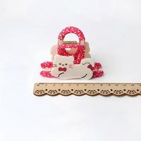 Adorable pince à cheveux à pois pour enfants ou adultes, idéale pour une coiffure mi-attachée, accessoires en tissu enveloppé de qualité supérieure