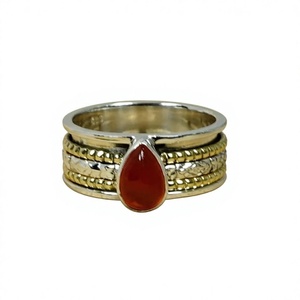Anillo de Plata de Ley 925 con Piedra Preciosa de Aguamarina, Joyería Fina Antigua Hecha a Mano, Certificada, de Estilo Cristiano - Product Image 1