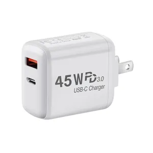 45W US / UK / EU /AU Plug Fast Charging Adapter Mobile Phones USB PD Wall Chargers QC3.0 Charger Type C Adapter
