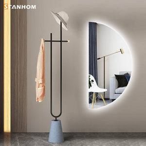 STANHOM <span class=keywords><strong>Miroir</strong></span> <span class=keywords><strong>demi</strong></span>-<span class=keywords><strong>cercle</strong></span> avec lumière LED Miroirs décoratifs pour salon de luxe - Product Image 6