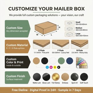 Boîte d'expédition en carton ondulé rose personnalisée avec impression couleur du logo, intérieur et extérieur, fermeture auto-adhésive, bande de déchirement, emballage plat, écologique et recyclable - Product Image 5