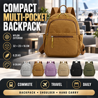 Sac à dos en nylon léger personnalisé OEM avec plusieurs poches de rangement et sangle pour chariot, idéal pour les voyages, les trajets quotidiens et le transport quotidien