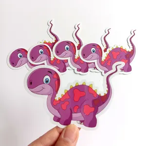 Hoge Kwaliteit Custom Vinyl Gestanst Sticker Waterdichte Schattige Dinosaurus Sticker