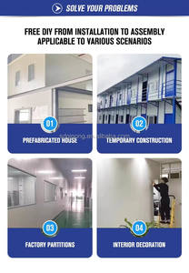 Panneau sandwich en acier couleur mousse rose Panneau de purification doré résistant au feu pour chantier - Product Image 5