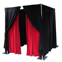 Support de photomaton carré avec rideaux de haute qualité, hauteur 6-10 pieds et plus, portable, facile à installer, hauteur réglable