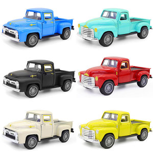 Modèle de <span class=keywords><strong>voiture</strong></span> en métal 1:43, camionnette rétro vintage, <span class=keywords><strong>jouet</strong></span> en métal moulé sous pression, modèle à deux portes, ouverture des portes, nostalgie vintage - Product Image 1