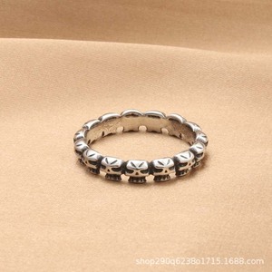 Skeleton Skull <b>Ring</b> Men's Retro <b>Silver</b> Geometric Punk Style Jewelry Gift - Product Image 2