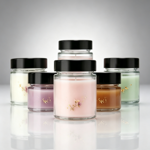 Bocal en verre personnalisable pour confiture, miel et aliments, transparent, avec couvercle à vis métallique, 100ml, 170ml, 220ml - Product Image 1
