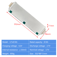 Cellule de batterie solide 3,7 V 61 Ah en format pochette |   Modèle E61/E63/E66/E71 pour outils électriques et fauteuils roulants électriques, 1000 cycles, -20~60