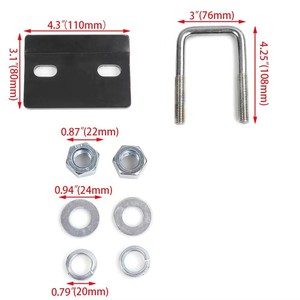 Universal Tow Hook Steel Black 2 Hole Mounting Plate For <b>Car</b> <b>Trailer</b> Boom - Product Image 4