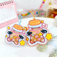 Article populaire : Porte-clés shaker en acrylique imprimé UV, motif bouteille à vœux étoile mignonne, avec mini-breloques, en plastique pour loisirs créatifs