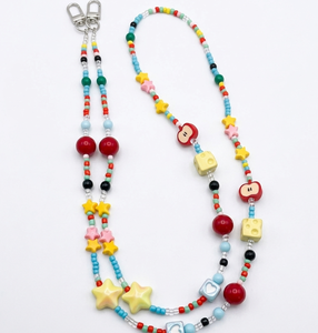 Cordón personalizado con diseño de manzana y cadena de cuentas dulces para móvil, cordón sencillo y de alta calidad para tarjetas de identificación. - Product Image 6