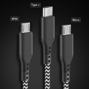 5 trong 1 đa đầu Nylon Braid 2-in-3 sạc cáp Max 3A phí dòng để sạc 3 thiết bị hoặc điện thoại di động cùng một lúc - Product Image 5