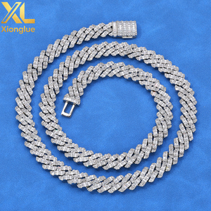10mm Gold Plated Prong Cuban Link Chain <b>Bracelet</b> with Iced Out Baguette CZ Diamond Hop Punk Jewelry for Women and Men - Product Image 3