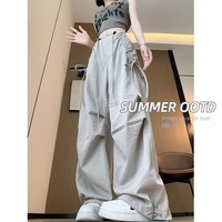 Pantalon cargo sport uni pour femme, nouveau style, taille haute, coupe ample, jambe large, séchage rapide, idéal été