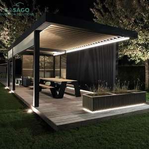 Pérgola Bioclimática Moderna <span class=keywords><strong>de</strong></span> Exterior <span class=keywords><strong>de</strong></span> Fábrica OEM <span class=keywords><strong>de</strong></span> 3x3, 3x4, 4x4 y 6x4 m con <span class=keywords><strong>Lamas</strong></span> <span class=keywords><strong>de</strong></span> <span class=keywords><strong>Aluminio</strong></span> - Product Image 3