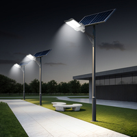 Lampadaire solaire LED pour jardin, unité d'éclairage extérieur, avec batterie intégrée