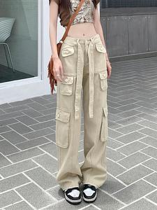 <span class=keywords><strong>Pantalones</strong></span> <span class=keywords><strong>de</strong></span> Trabajo Retro Americanos <span class=keywords><strong>de</strong></span> Estilo Nuevo <span class=keywords><strong>2022</strong></span> para <span class=keywords><strong>Mujer</strong></span>, con Múltiples Bolsillos, Desgastados, Cierre <span class=keywords><strong>de</strong></span> Cremallera, Corte Holgado y Recto, a la <span class=keywords><strong>Moda</strong></span> - Product Image 2