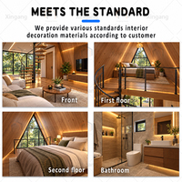 Maison modulaire préfabriquée de luxe, maisonnette modulaire préfabriquée, maison triangulaire à 2 étages, cabane mobile pour Airbnb, hôtel de villégiature