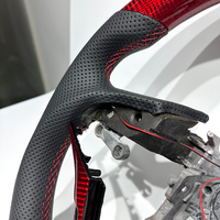 Volant en fibre de carbone rouge avec LED pour Hyundai Genesis Coupe, pièces de voiture en fibre de carbone véritable pour Genesis Coupe 2009 2010