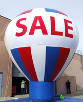 Ballon gonflable personnalisé sur le toit, ballon de promotion, décoration de ballon à air chaud avec des bannières