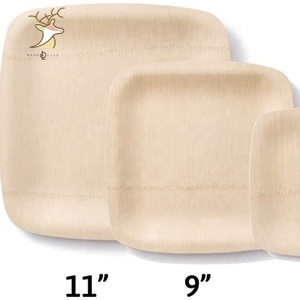 Assiettes biodégradables de 10 pouces en feuille de palmier Areca plats jetables en bambou en bois populaires pour les fêtes et les mariages - Product Image 5