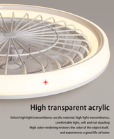 Ventilateur de plafond décoratif LED avec télécommande et moteur 87W, 48cm (19 pouces), pour chambre à coucher