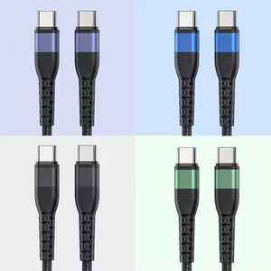 1M Braided Nylon USB C Data <b>Cable</b> Fast Charging 3A 60W Type-C to Type-C Charger <b>Cable</b> Fully Compatible Mobile Phone <b>Cable</b> - Product Image 2