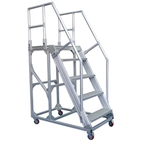Escalier industriel sur mesure HanTe Factory, plateforme en aluminium avec roues, échelle en aluminium pour avion
