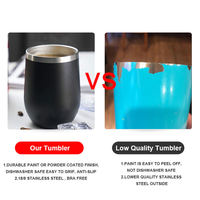 Gobelets isothermes en acier inoxydable avec logo personnalisé, 12 oz, verre à vin isotherme en acier inoxydable, tasse à café de voyage avec couvercle, gobelets à vin